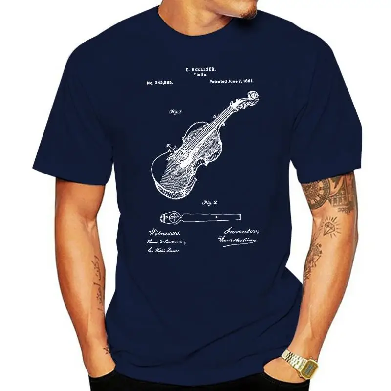 

2020 Hot Sale New Men T Shirt Berliner Violin T-Shirt Violin Shirt Violin Patent Violinist Gift Musician Gift O-Neck Tee