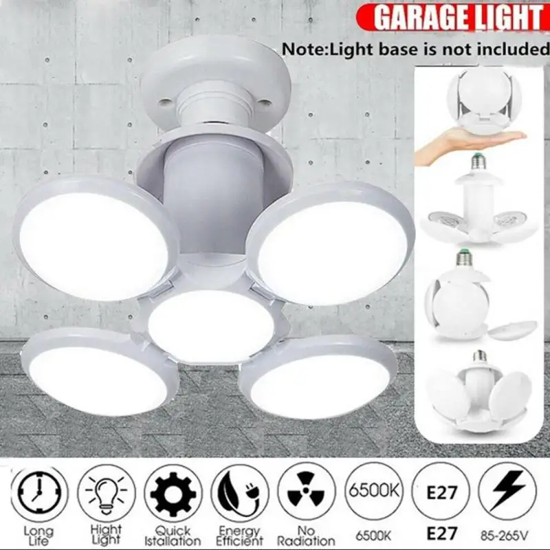 40W 120LED E27 Garage Light Glow Deformable Daylight 6500K Warehouse Ceiling Lamp Industrial Indoor Garage Lamp LED Light