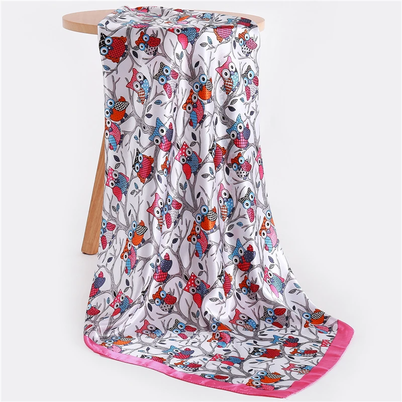 Шарф квадратный Женский с принтом совы| |