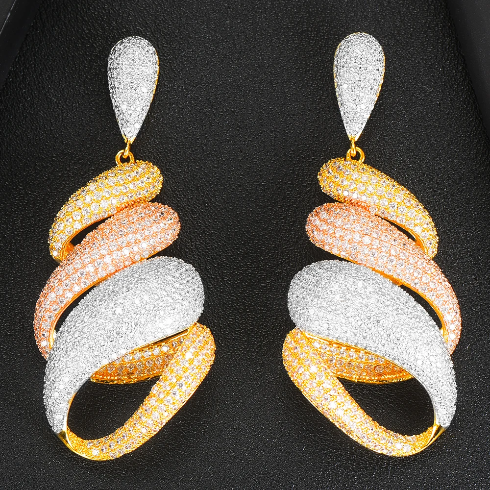 Женские серьги с цирконом GODKI свадебные трендовые длинные 2019 | Украшения и