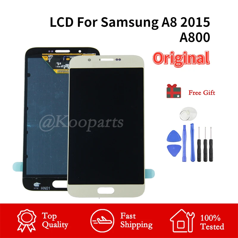 

100% Tested Original LCD For Samsung Galaxy A8 A800 A8000 A800F Display Touch Screen Digitizer Assembly Replacement Burn-Shadow