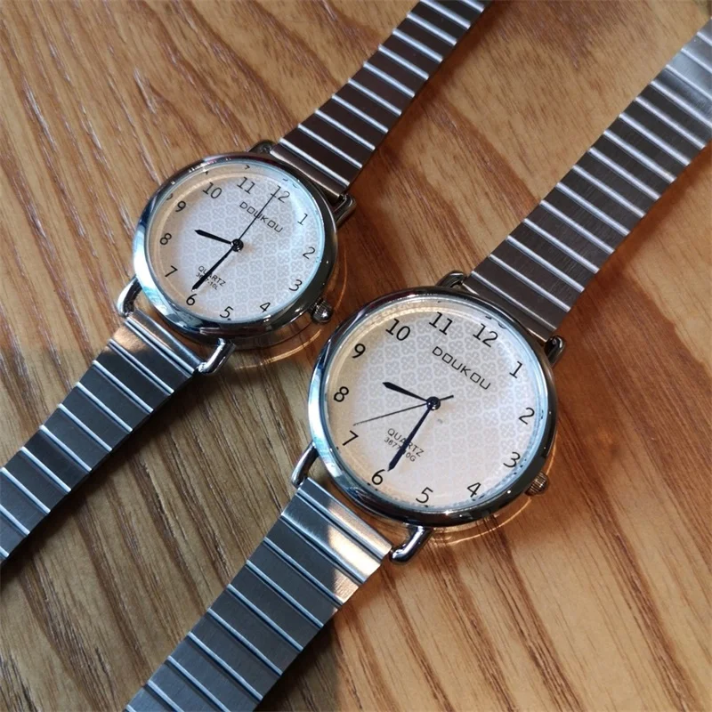 

Women Vogue Stainless Steel Watches Two Size Simple Silver Ladies Wristwatches Nice Casual Woman Quartz Clock Reloj De Mujer