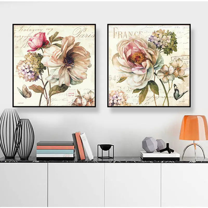 Yumeart Classical Oil Painting on Canvas Flower Pattern Prints Posters Artwork Abstract Floral Wall Art Living Home Decoration | Дом и сад