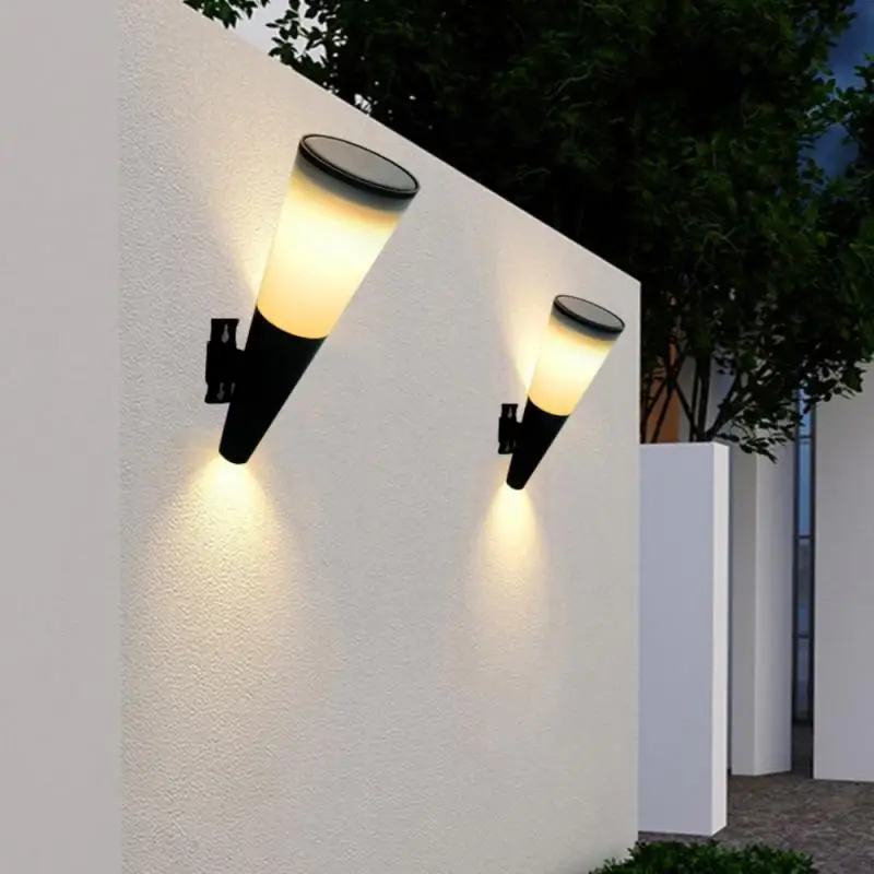 

Led Wall Lamp IP65 Waterproof Solar Charging Wall Light Balcony Garden Stairs Patio Decor Warm/white Light Wall Light Outdoor