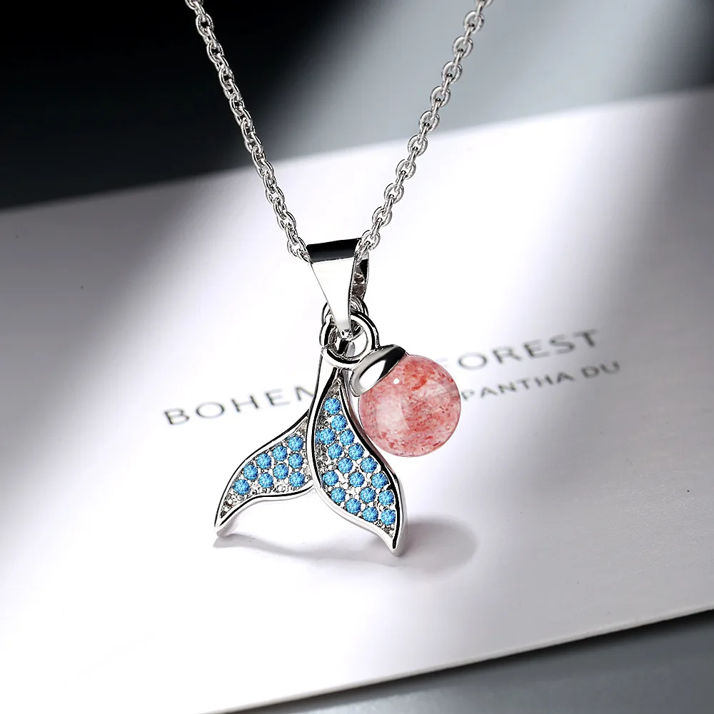 

925 Sterling Silver Women Chain On The Neck Collarbone Necklace For Women Fishtail Crystal Pendant Chain Girl Jewelry Gift
