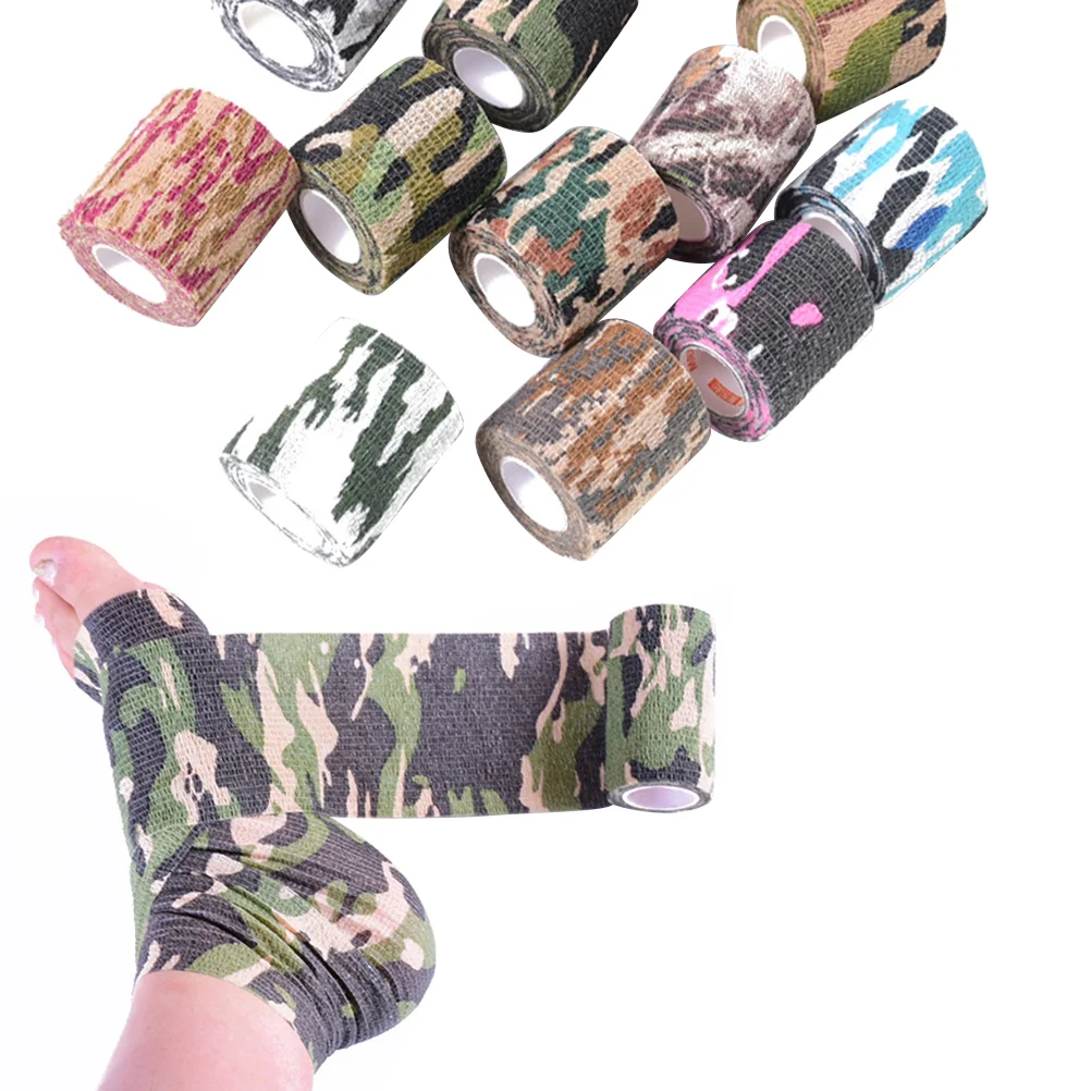 

12 рулонов Водонепроницаемая самоклеящаяся лента камуфляжная стрейч спортивная фотоатлетика