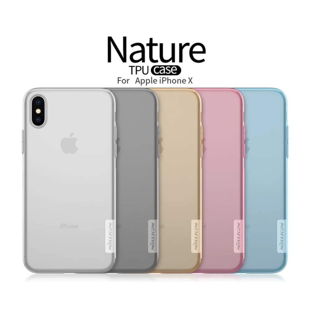 

Case For Apple iPhone X XS Back cover TPU Transparent Soft Cover Case For iPhone X XS NILLKIN Nature Luxury Clear Back Cover