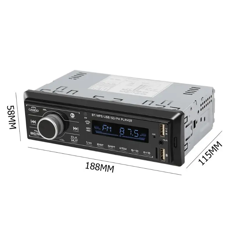 Одиночный DIN автомобильный стерео MP3 плеер Поддержка bluetooth несколько аудио