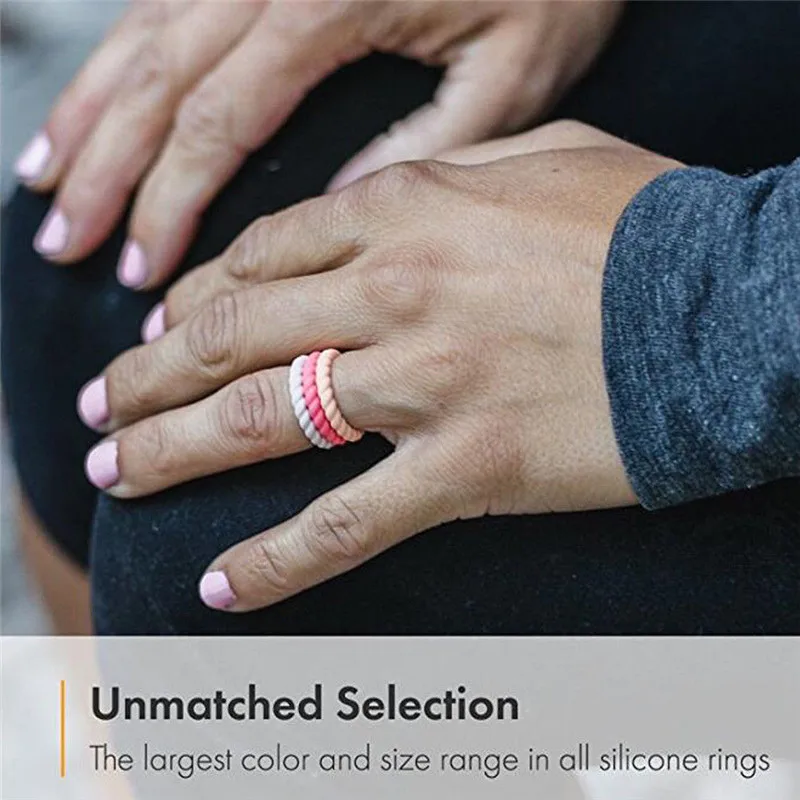 8pcs Women Silicone Wedding Band Ring Thin-Silicone Stackable Rings Comfort Fit Women Sparkle Rubber Band Elegant Flexible