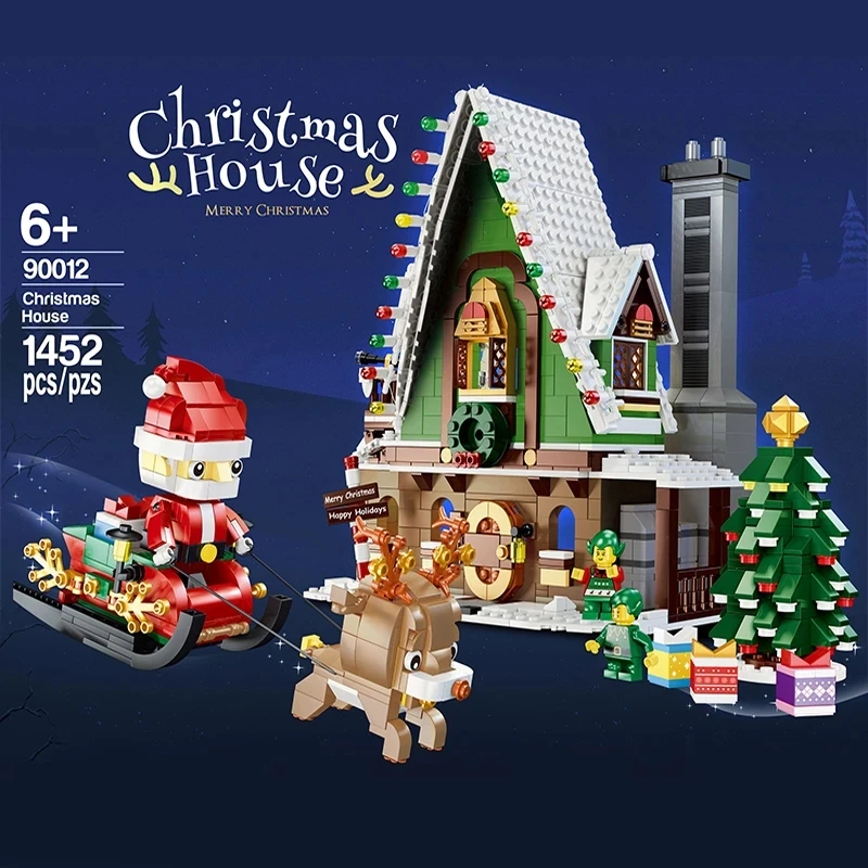 

1452pcs Winter Snow House Santa Claus Building Block Snowmobile Christmas Tree Figures Bricks Xmas Toy for Kids Gifts