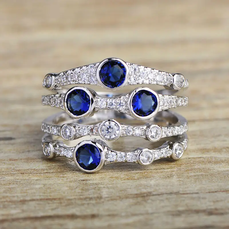 MECHOSEN Сверкающие Красочные кольца для мужчин и женщин со стразами Свадебные