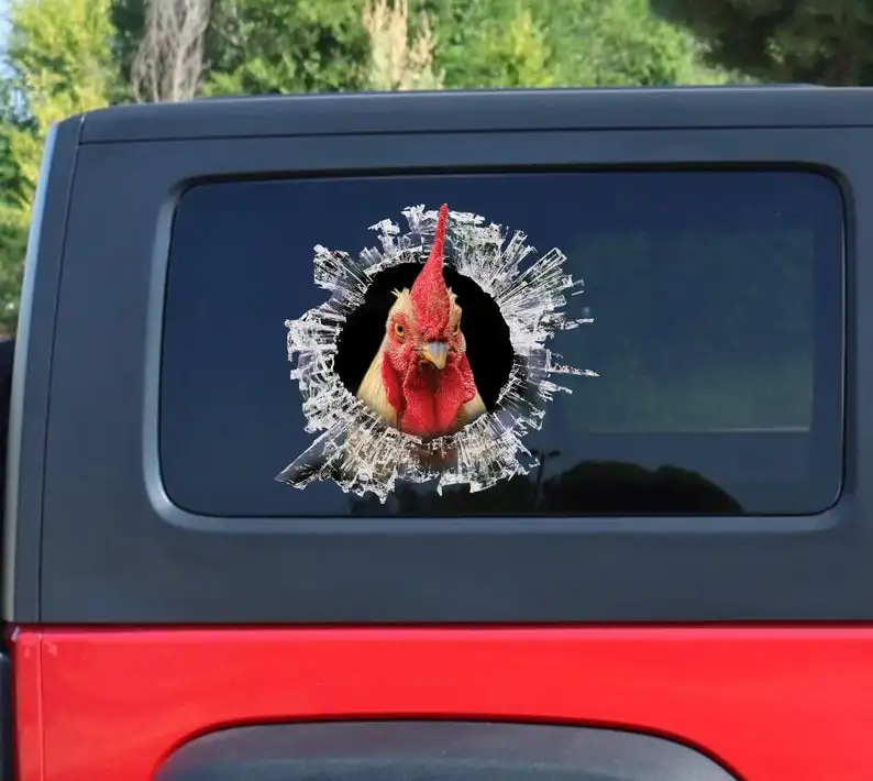 

2021 Rooster window sticker, car sticker, Rooster car decal, funny sticker