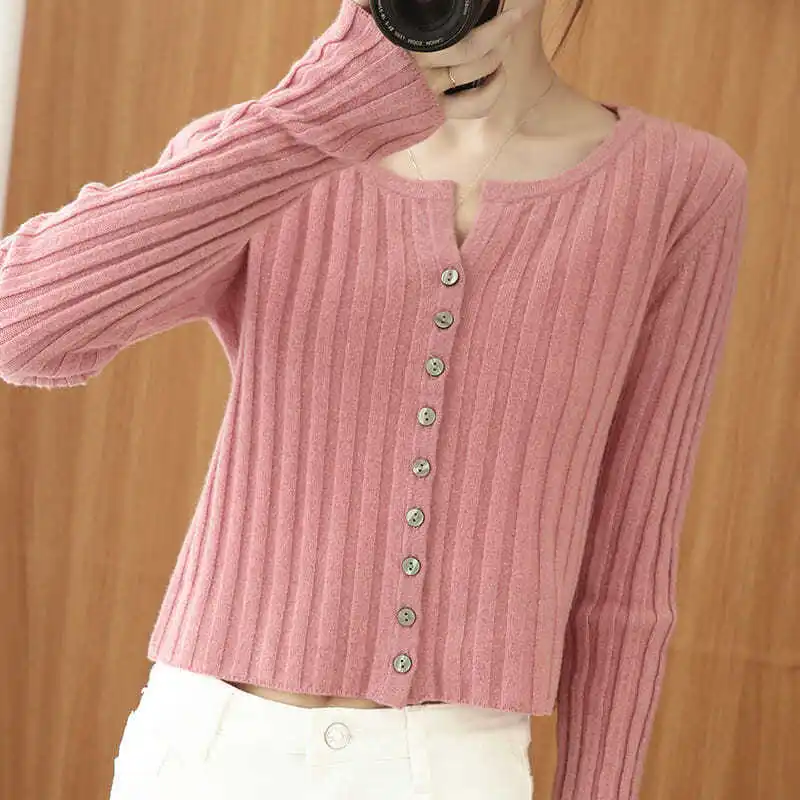 Женские свитера кардиган вязаный осенне-зимний свободный свитер маленькое