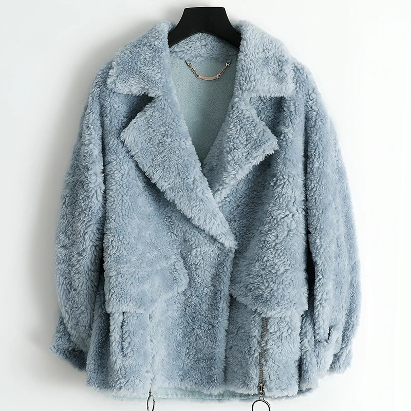 

Tcyeek Real Fur Coat Female Autumn Winter Clothes 2020 Korean Vintage 100% Wool Coat Women Elegant Warm Fur Jacket Top Hiver 736