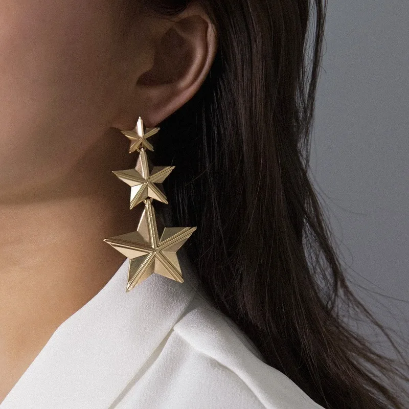 

Abayabay Lovers Star Tassel Earring Stud Drop Earrings Women Rose Gold Color Cute Simple Trendy Jewelry Brincos Aretes De Mujer