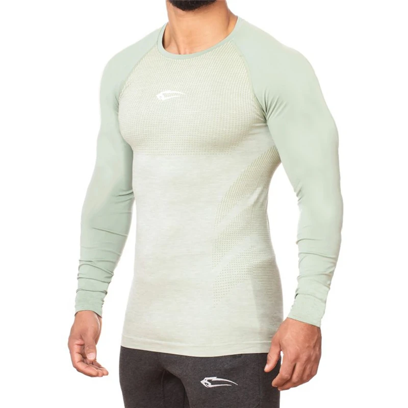Skinny Sport Shirts Men Long Sleeve Running T Shirt Fitness Compression Gym Workout Tshirt Rashgard Sports T-Shirt Man | Спорт и