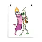 Плакат для домашнего декора, абстрактная зажигалка, Женская свеча, человек, настенная живопись, скандинавский художественный плакат, печать, Настенная картина для гостиной