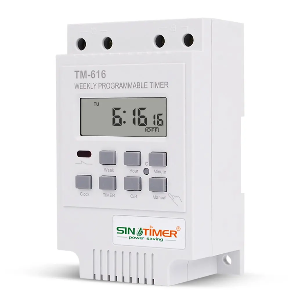 

SINOTIMER TM616B-2 30A 220 CBB AGM недельный программируемый цифровой реле времени таймера Управление таймер Din рейка крепление