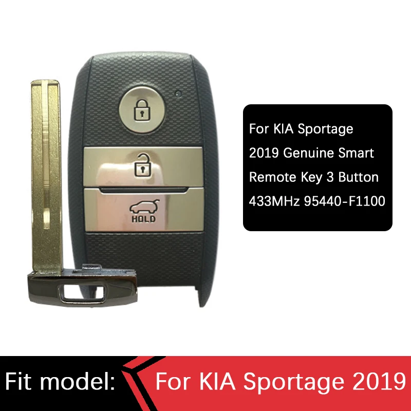 

CN051089 Вторичный рынок, умный полный ключ с 3 кнопками для 2019 KIA Sportage, подлинный сменный пульт дистанционного управления 47, чип 433 МГц 95440-F1100