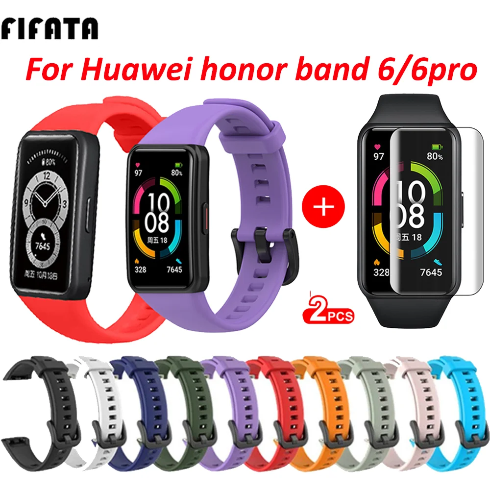 

Silicone Watch Band For Huawei band 6 strap Sport Wristband For Honor band 6 ремешок For Huawei band 6 pro Bracelet correa