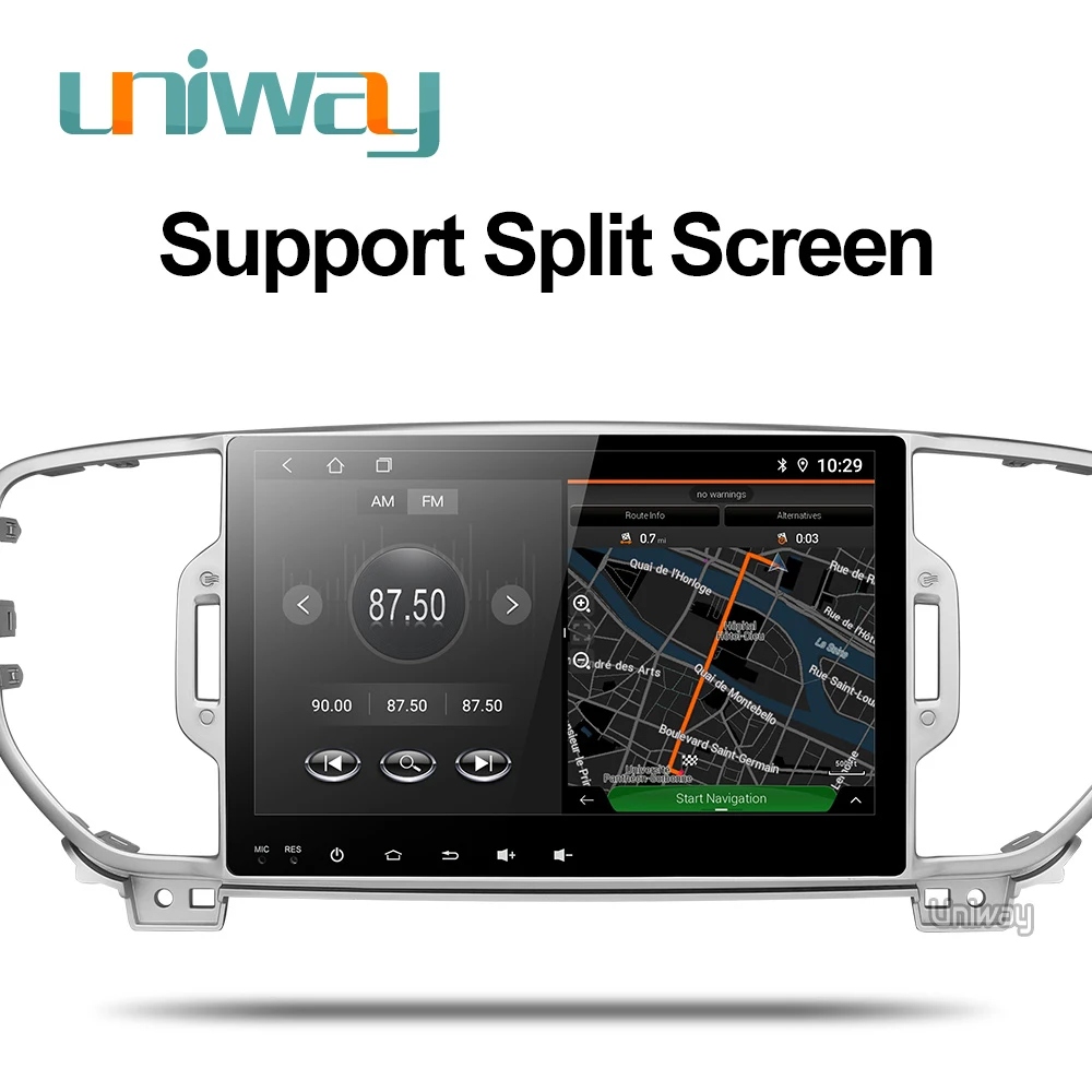 Uniway AKX59071 android 8 1 автомобильный dvd для kia sportage kx5 2016 2017 Радио Стерео gps навигация с