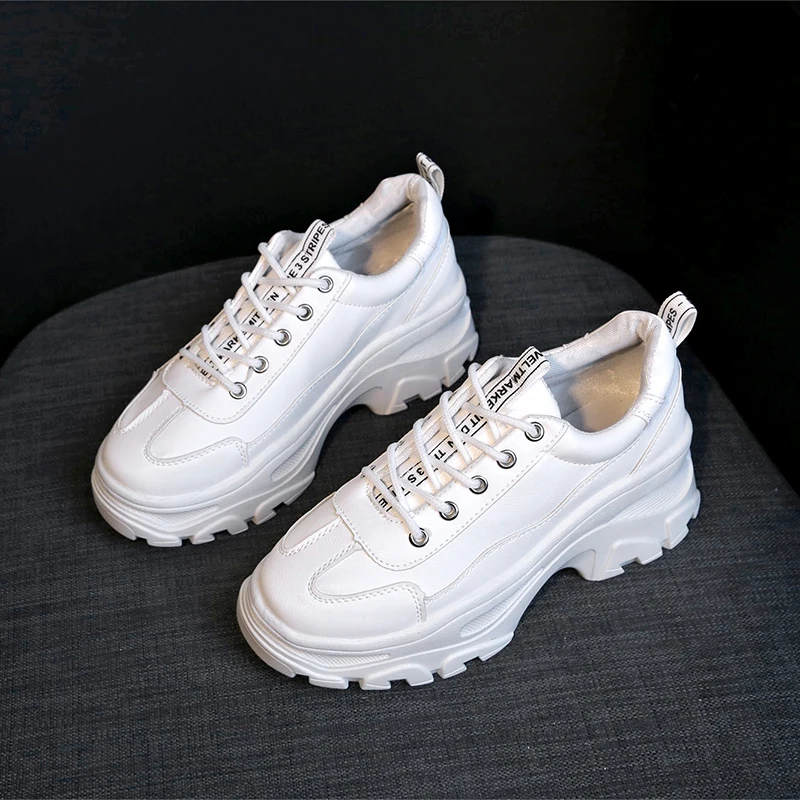 Женская обувь сезон весна повседневная на толстой подошве со шнуровкой Zapatos De Mujer