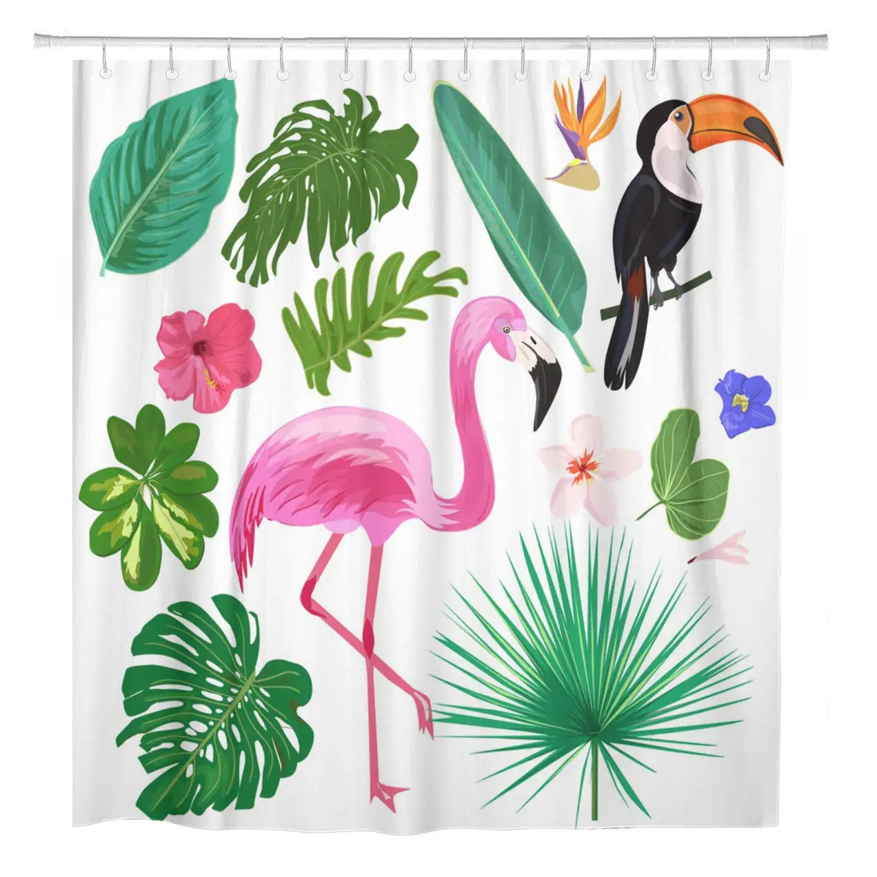 Водонепроницаемая занавеска для душа Полиэстеровая ткань акварель длинные