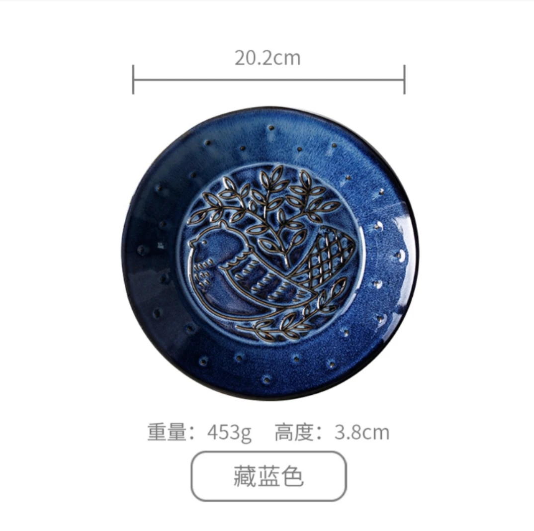 

Japanese relief plate family breakfast Western plate deep plate fruit salad snack plate art tableware setting plate