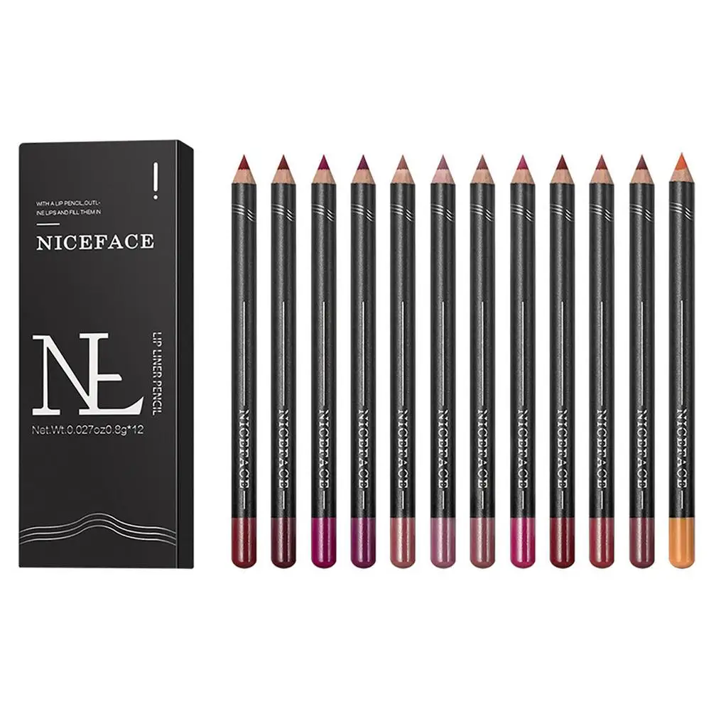 

Профессиональный матовый карандаш для губ, 12 цветов, Водостойкая Подводка для глаз, карандаш для губ, подводка для бровей, стойкая фотографи...