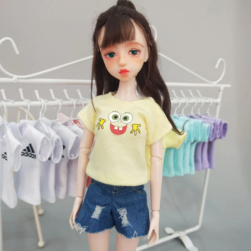 Повседневная Одежда для кукол Blyth, футболка с коротким рукавом для blyth, ob24, barbies, одежда для «пуллип» для 1/6, аксессуары для кукол