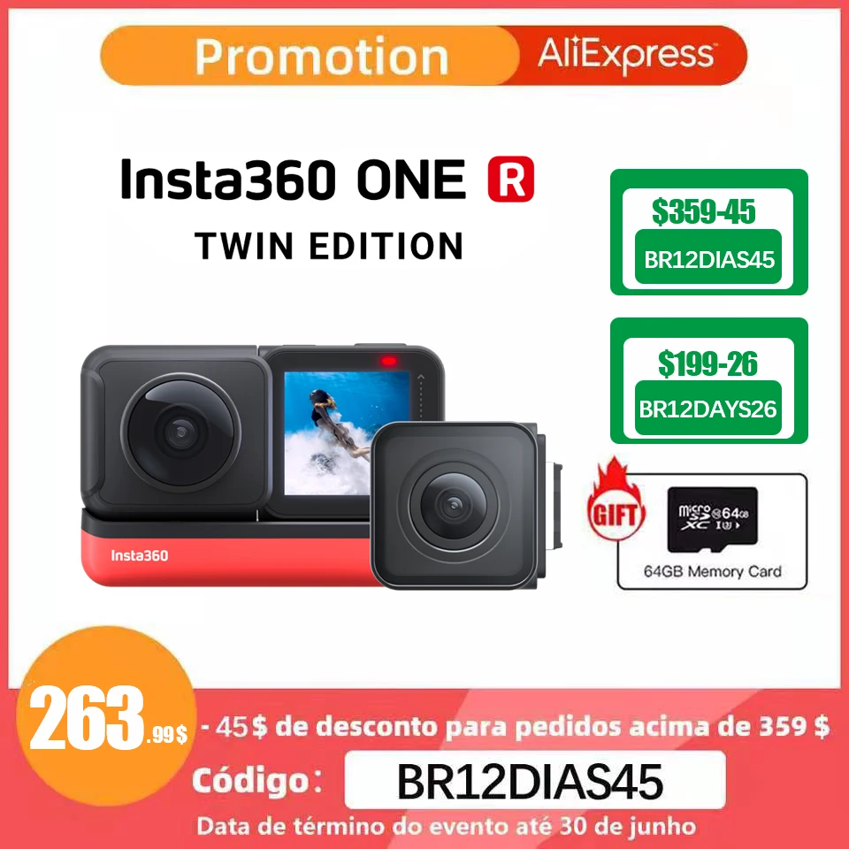 100% оригинальная экшн видеокамера Insta360 ONER 4K Edition и Twin 5 7 K с 360/4K широкоугольной