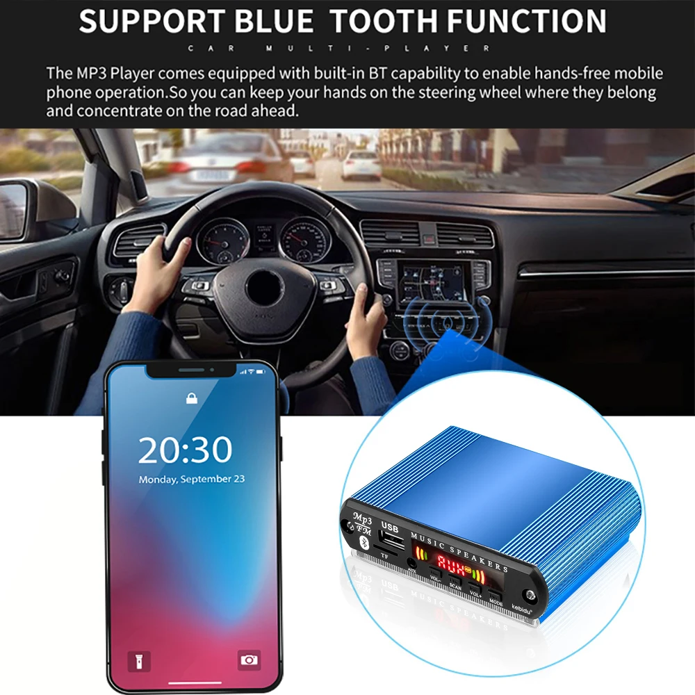 KEBIDU Поддержка записи MP3 плеер Bluetooth WMA декодер плата беспроводной автомобильный