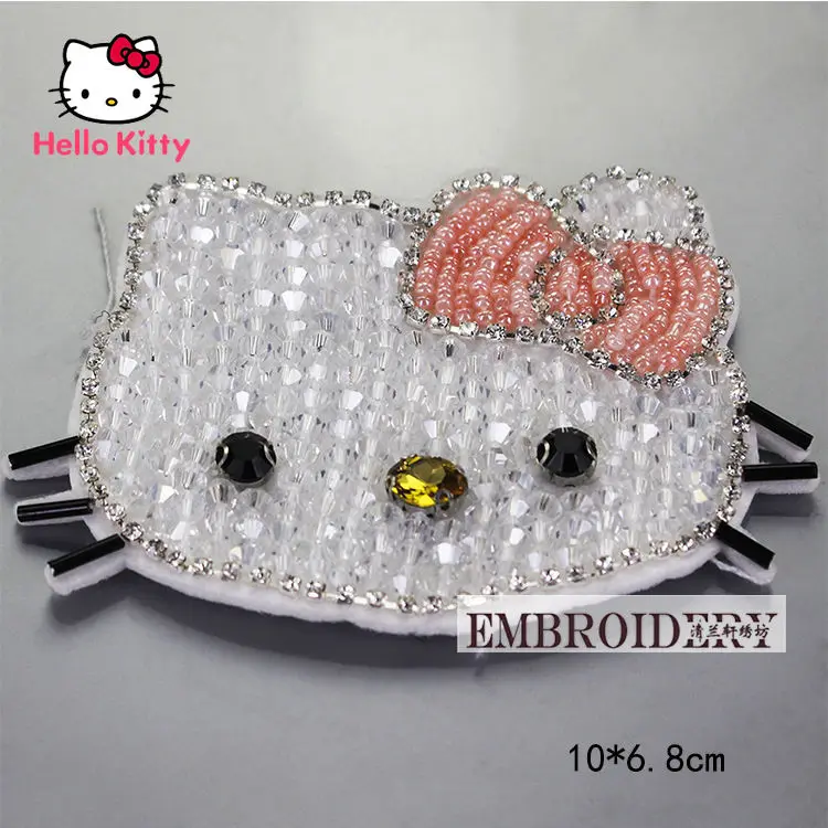 

Hello Kitty Clothing Accessories Jewelry Cute Cartoon Can Be Sewn and Glued Handmade Bead Camera Stickers