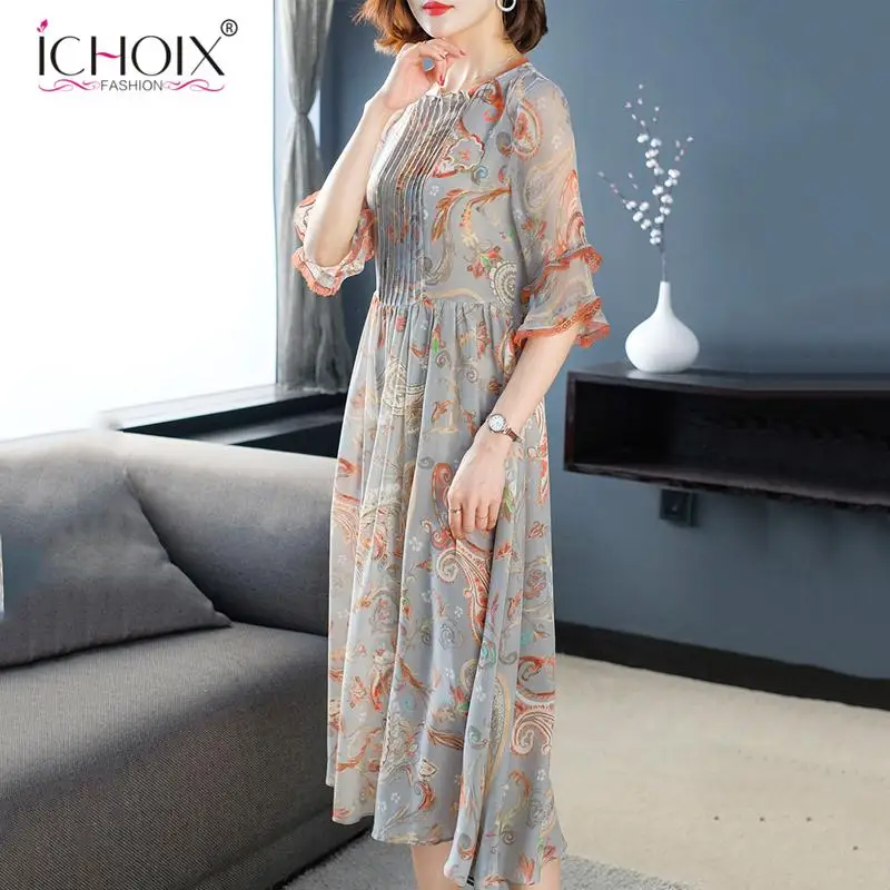 Женское шелковое платье с принтом Элегантное длинное вечернее в китайском стиле