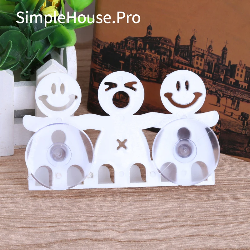 1Pc Toothbrush Holder Wall Mounted Suction Cup 5 Position Cute Cartoon Smile Bathroom Sets | Обустройство дома