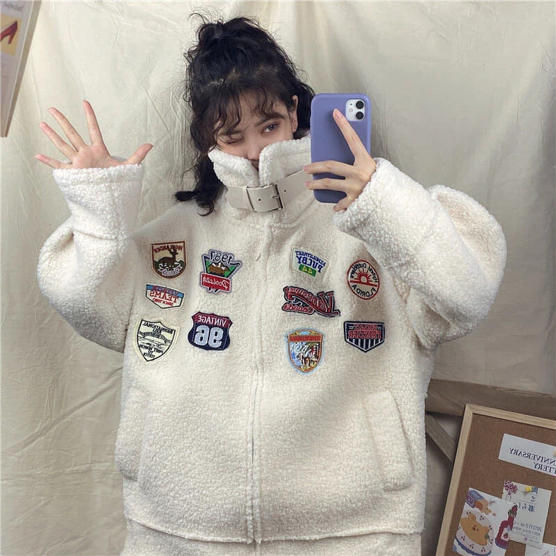 Ейстории в винтажном стиле Зимние балетки из овечьей шерсти плотное Пальто