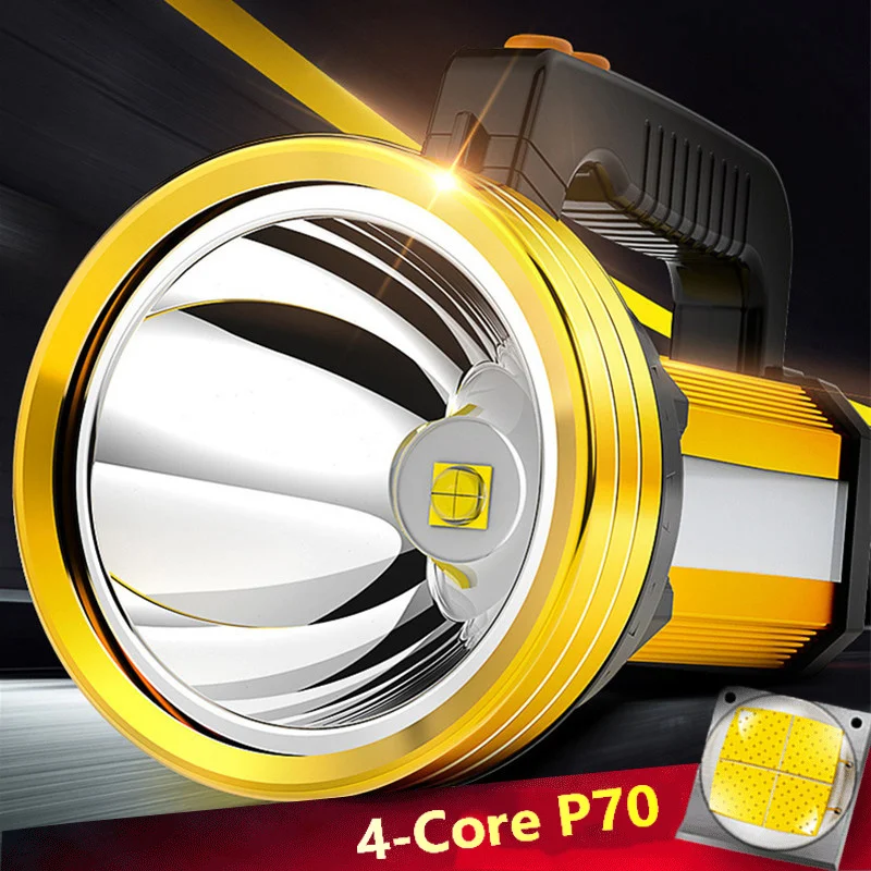 

300000LM Powerful LED Flashlight XHP70 Spotlights Portable Searchlight USB Rechargeable Lantern Waterproof For Camping Outdoor