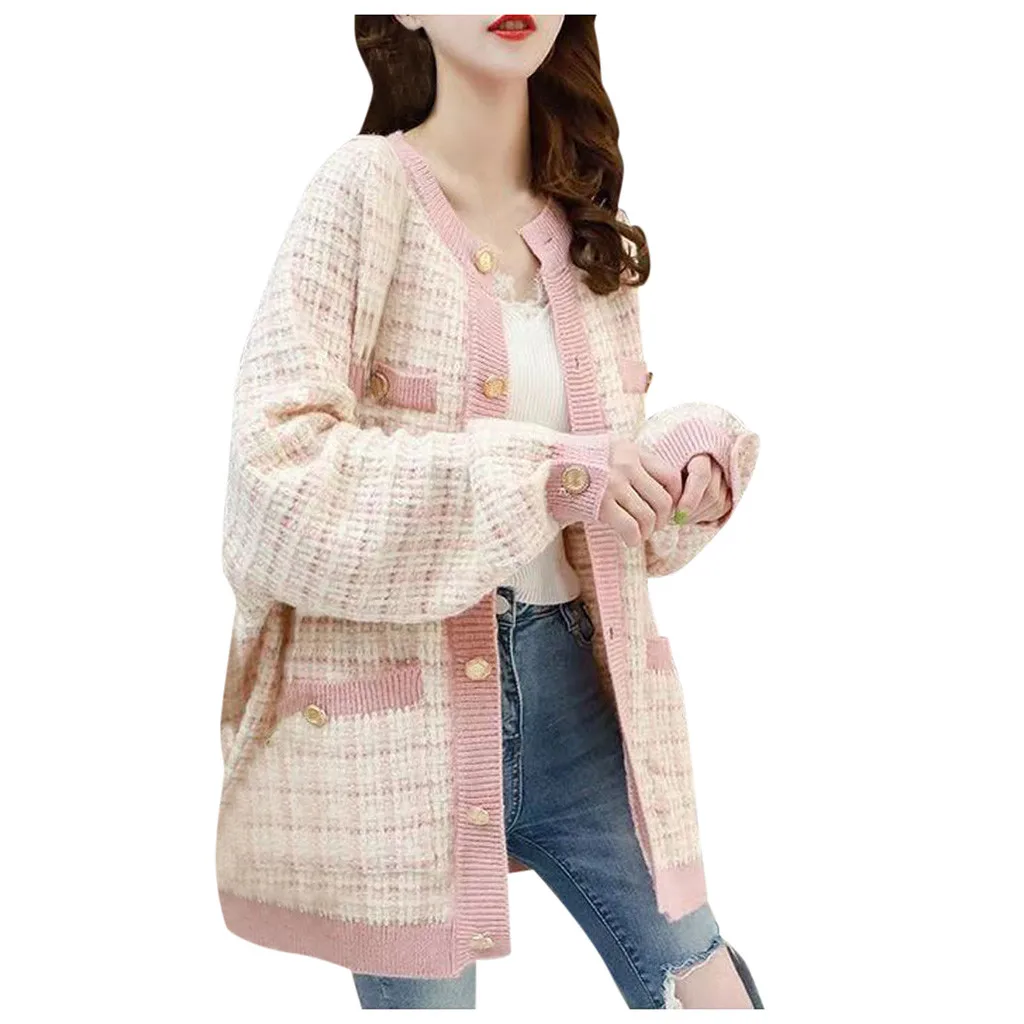 Свободный трикотажный кардиган свободного кроя в страусином стиле для женщин на