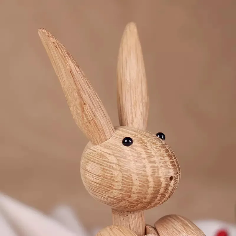 Скандинавская Датская резьба по дереву мисс кролик статуя шарнирное украшение