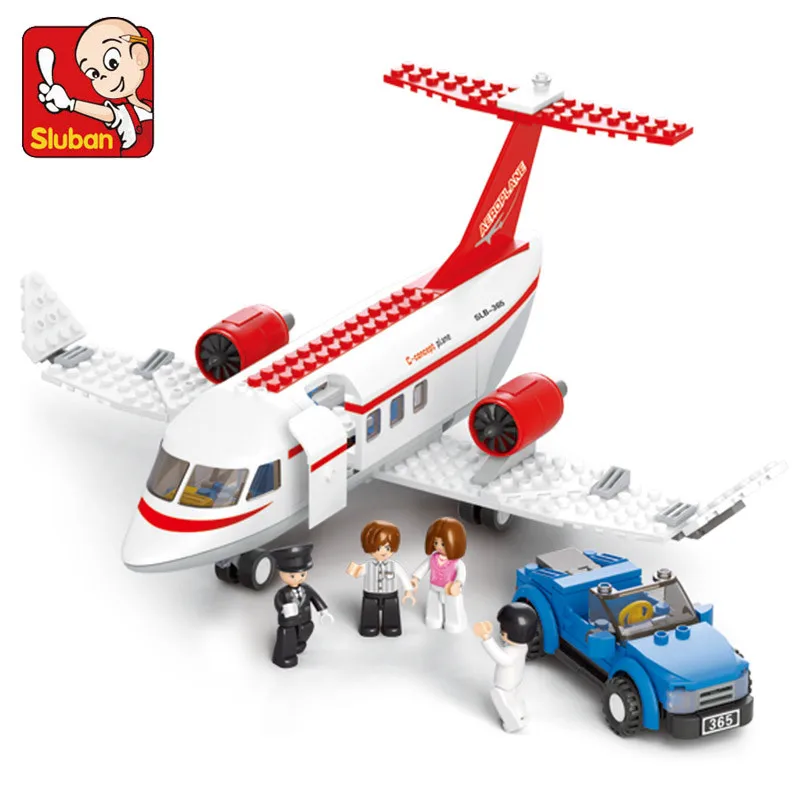 275PCS City Plane Aviation Concept Private Rescue Airplane Sets Car Dolls DIY Model Building Blocks Educational Toys for Kids