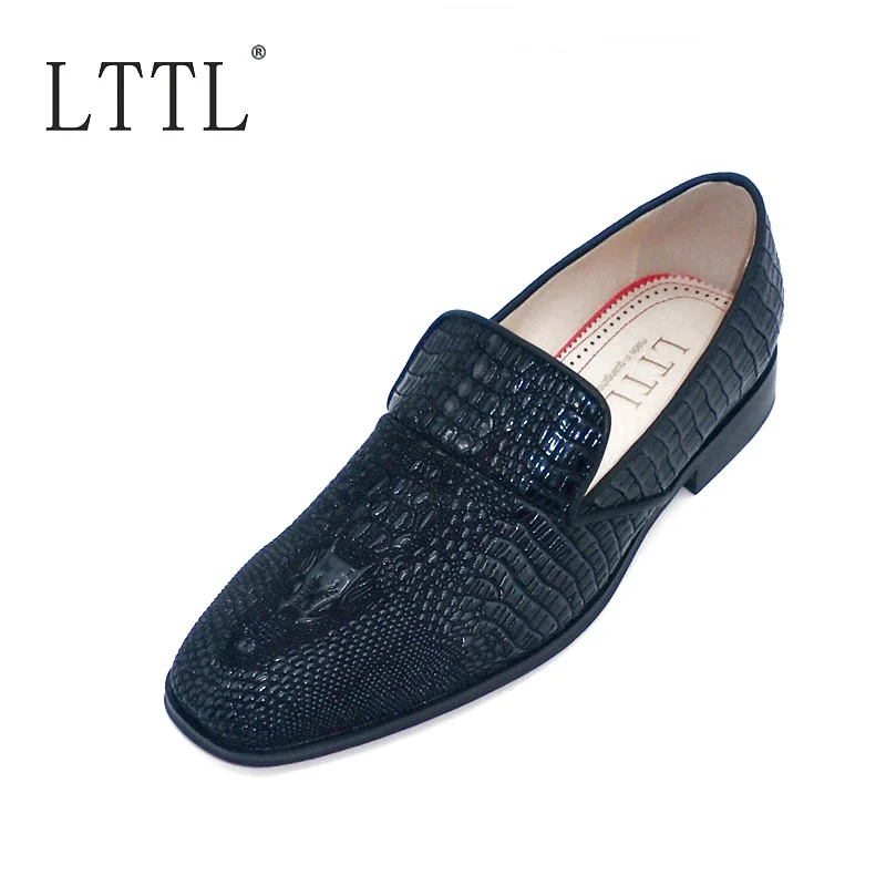 Лоферы LTTL мужские из натуральной кожи с тиснением под аллигатора повседневные