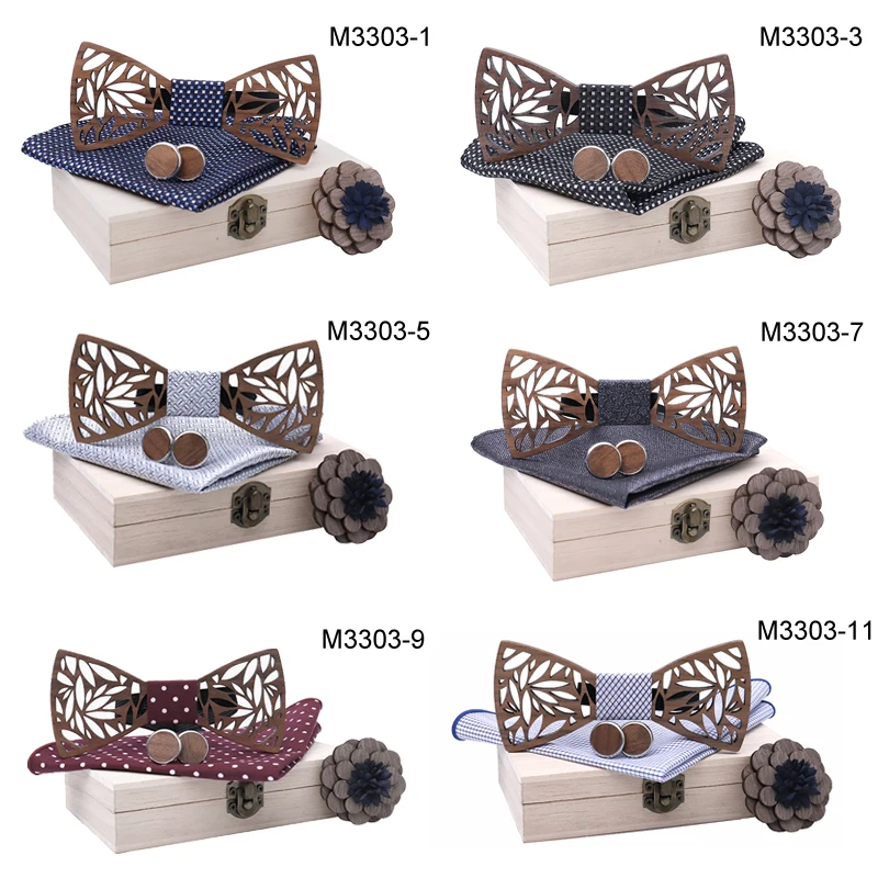 Набор носовых платков с деревянным бантом 2020 | Аксессуары для одежды