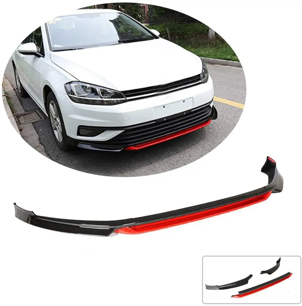 

Polypropylene Car Bumper Front Spoiler Diffuser Cover Trim Protector for VW Golf MK7 MK7.5 2018 3PCS