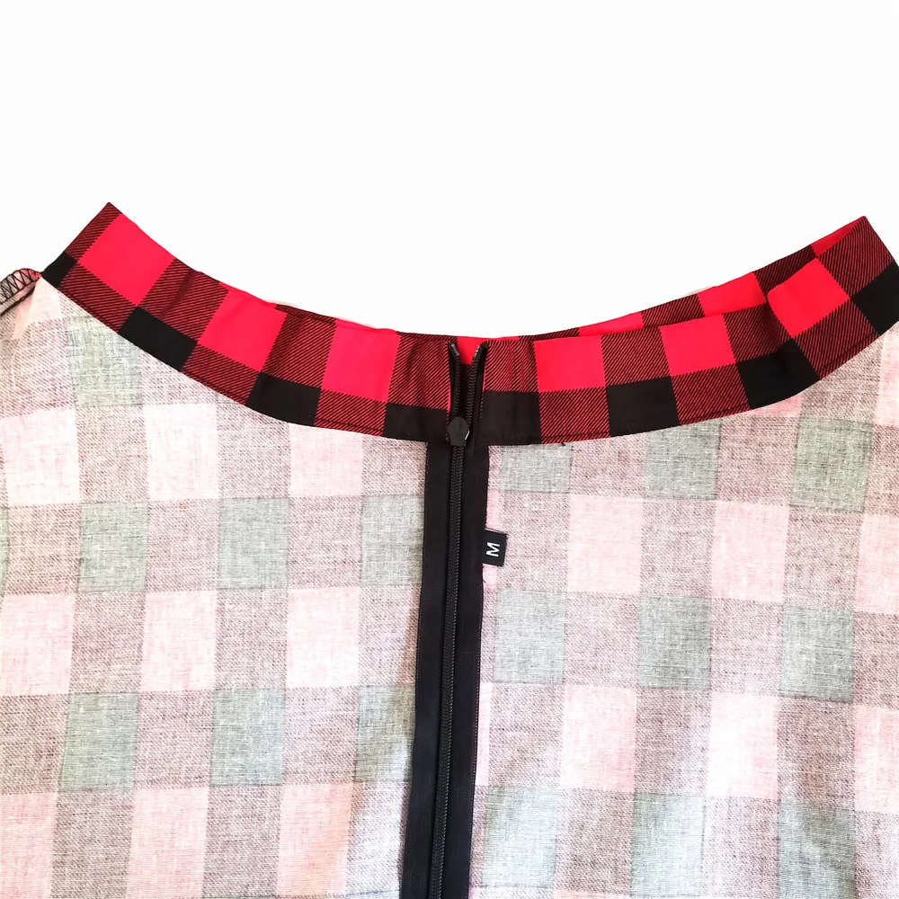 

Yellow Red Plaid High Waist Midi Skirts Checkered Plus Size Women's Vintage Jurken Skater Skirts Big Swing Pinup Cotton Skirt