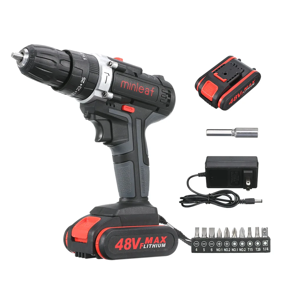 

ML-ED1 48VF Cordless Electric Impact Drill Rechargeable Drill Screwdriver W/ 1 or 2 Li-ion Battery