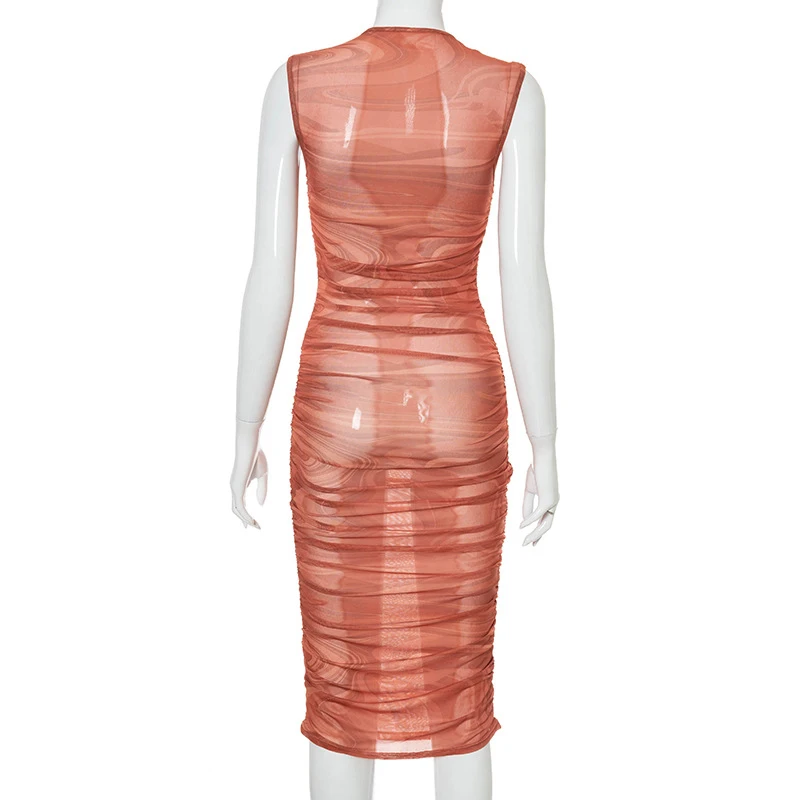 

Peachtan Mesh cover-ups women Sexy beach wear Long beach dress Solid swimwear female O-neck swimsuit women's swimming suit 2021