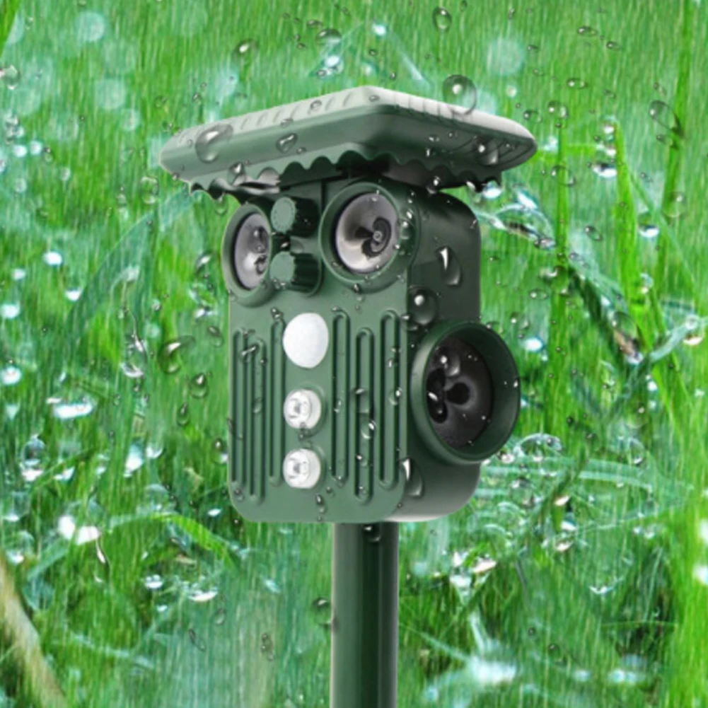 Animal Repeller Solar Power Motion Activated Ultrasonic Bird Cat Dog Frighten Repellent For Outdoor Gardening | Дом и сад