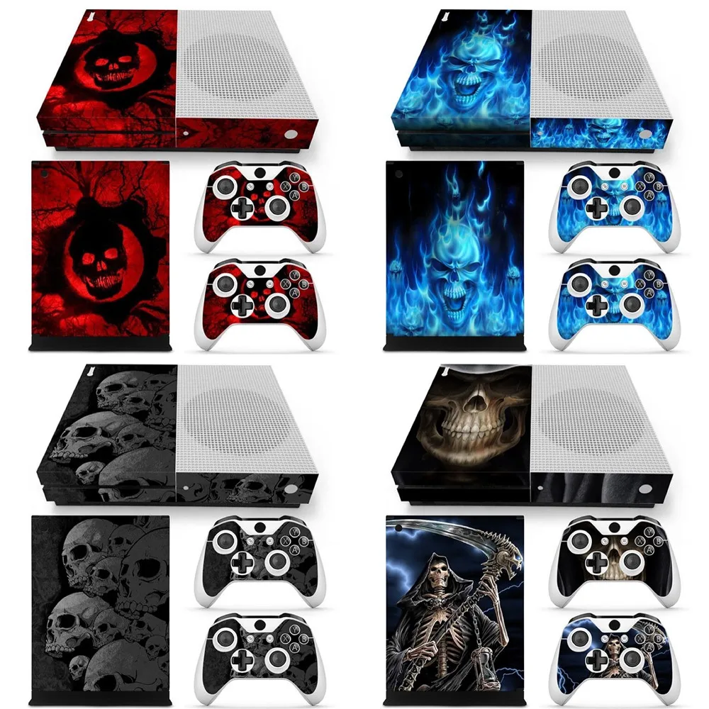 Новый Череп Дизайн Наклейка Кожа для Microsoft Xbox One S Slim консоль + контроллеры|decal skin