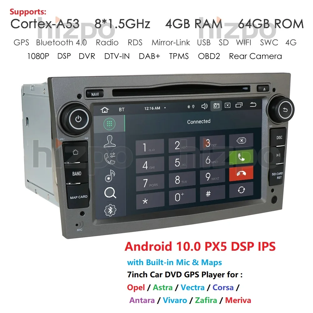 Ips DSP 4G+ 46G Android 10,0 2 Din Автомобильный Gps для opel Vauxhall Astra H G J Vectra Antara Zafira Corsa Vivaro Meriva Veda dvd-плеер