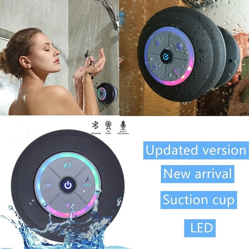 

New Waterproof Bluetooth Shower Speaker Hands-Free Car Portable Speaker Cool Shower Speaker Wireless Portable Bluetooth Speaker